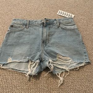 Urban outfitters girlfriend high rise jean shorts